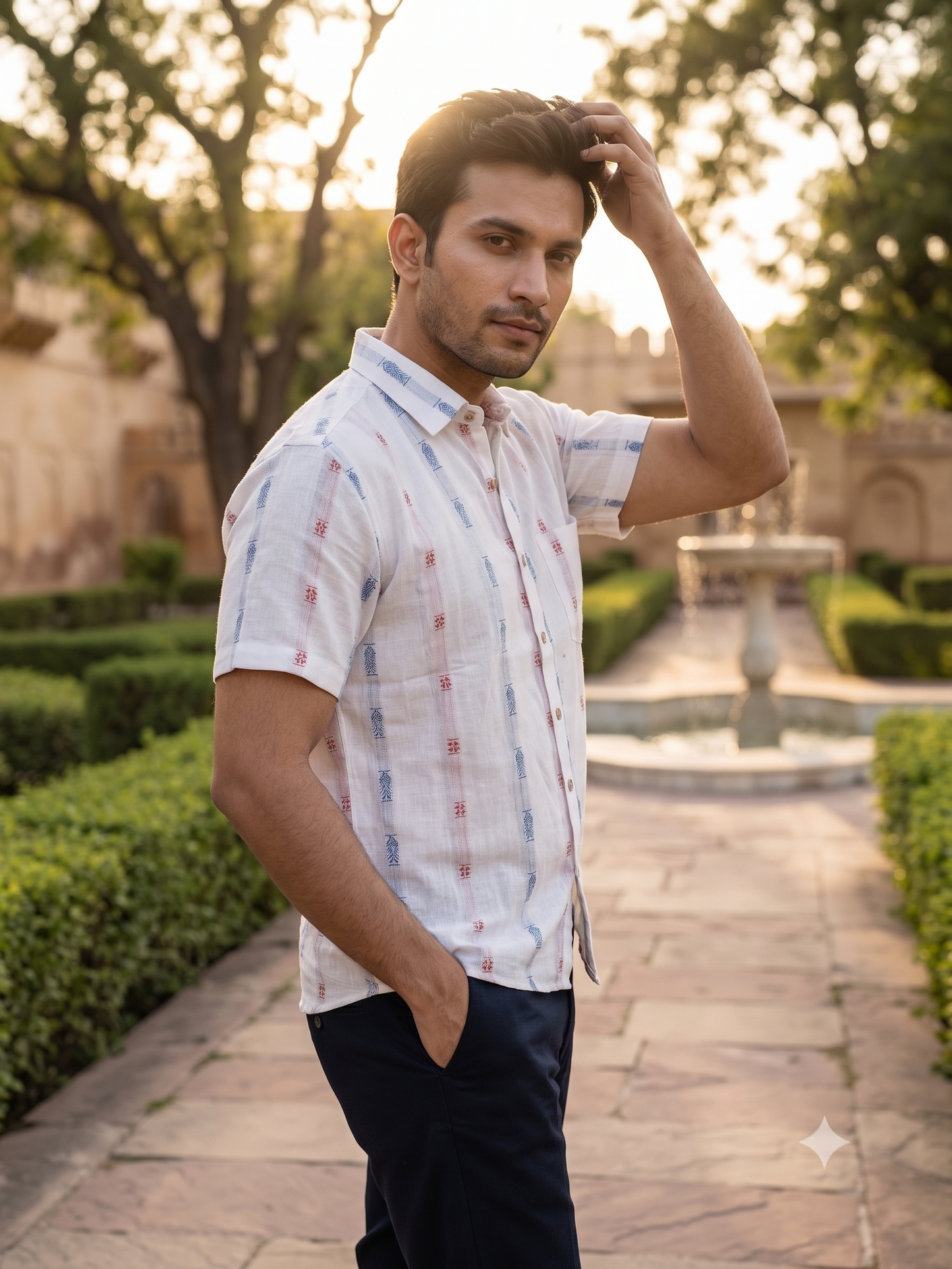 Handloom White Fish Men's Shirt