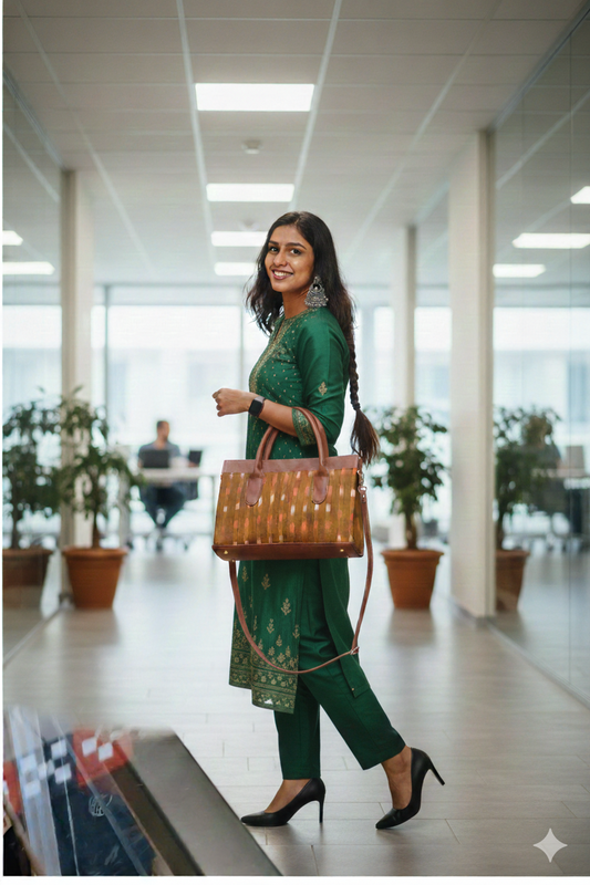 Handloom Mustard Handbag