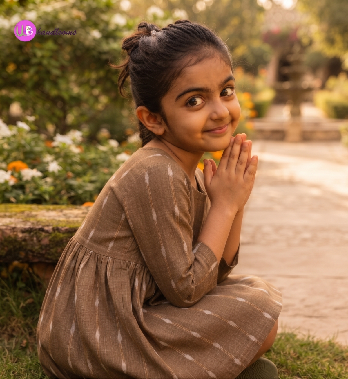 Handloom Girls Mehendi Dress
