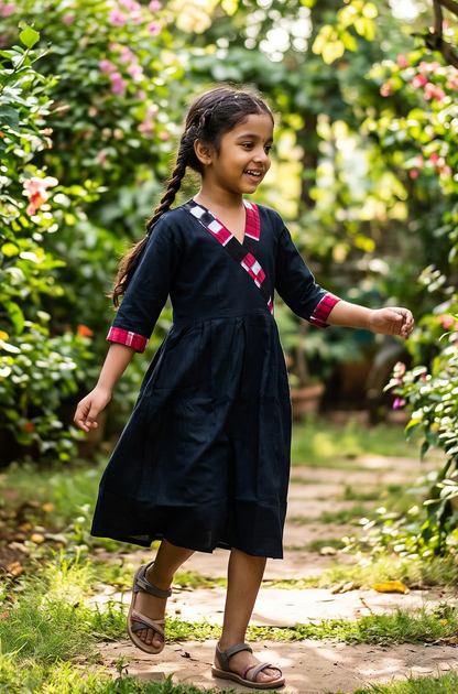 Handloom Black Girls Kurta