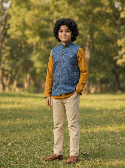 Boys Blue Half Jacket