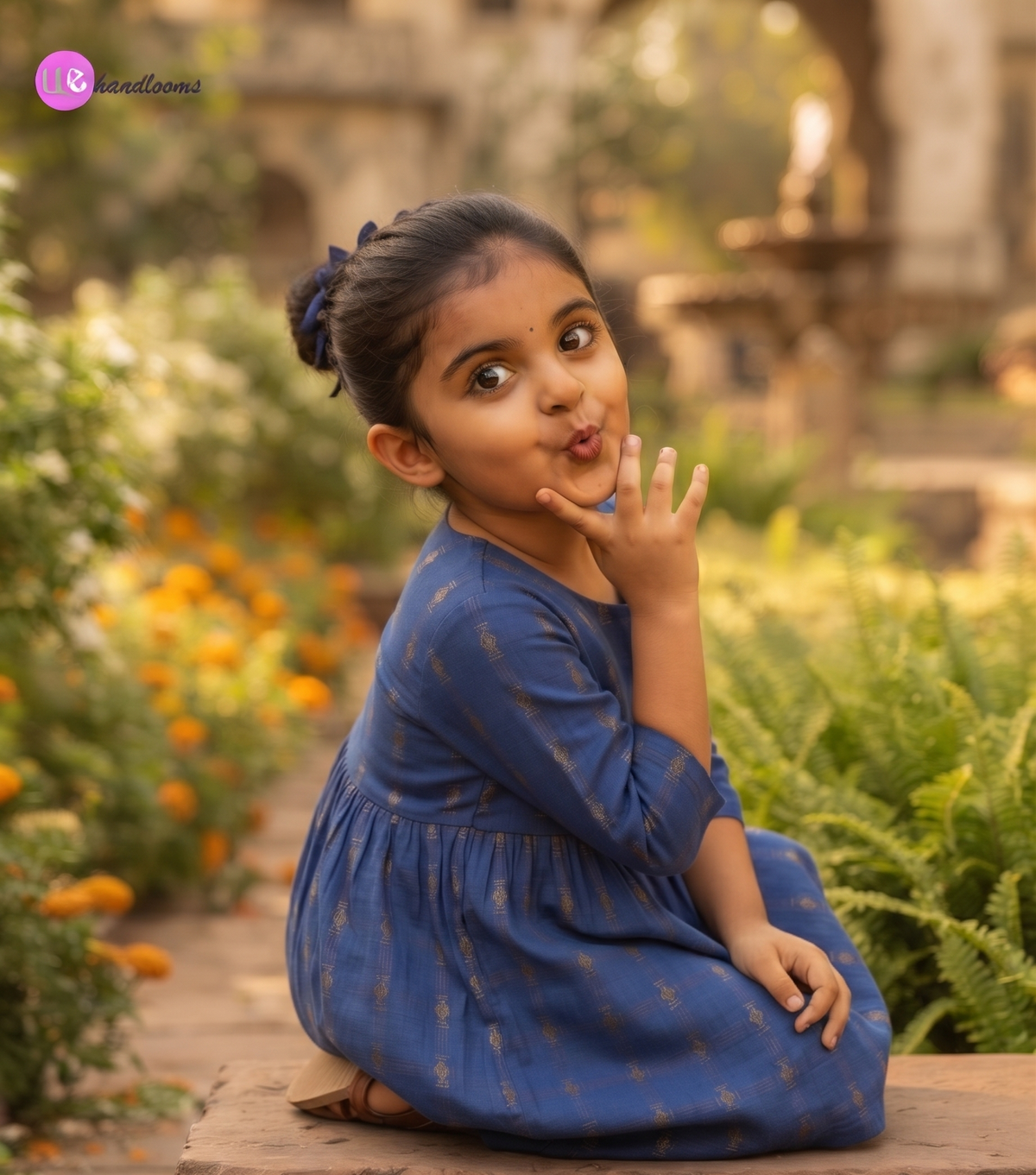 Handloom Blue Single Dress