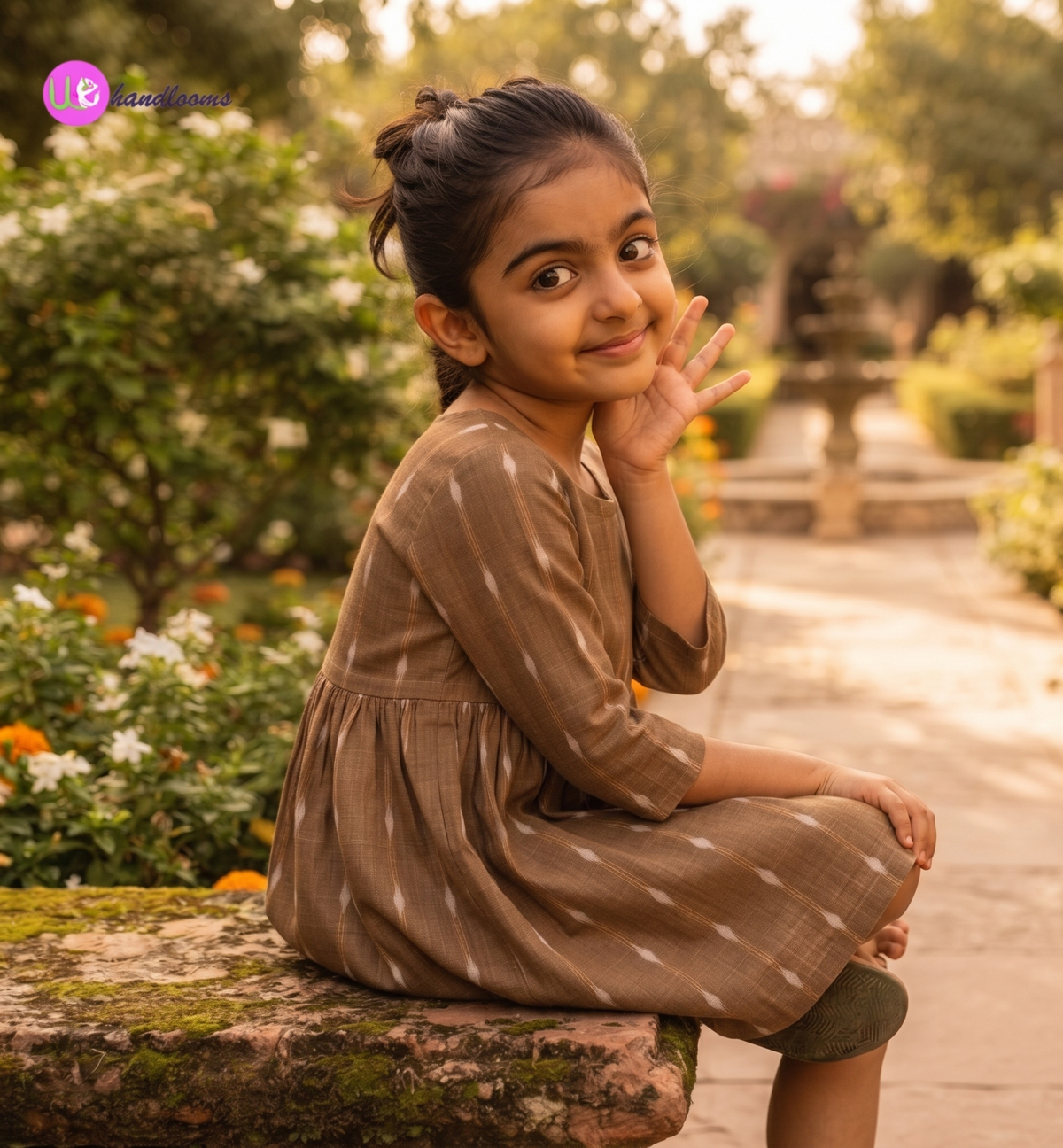 Handloom Girls Mehendi Dress