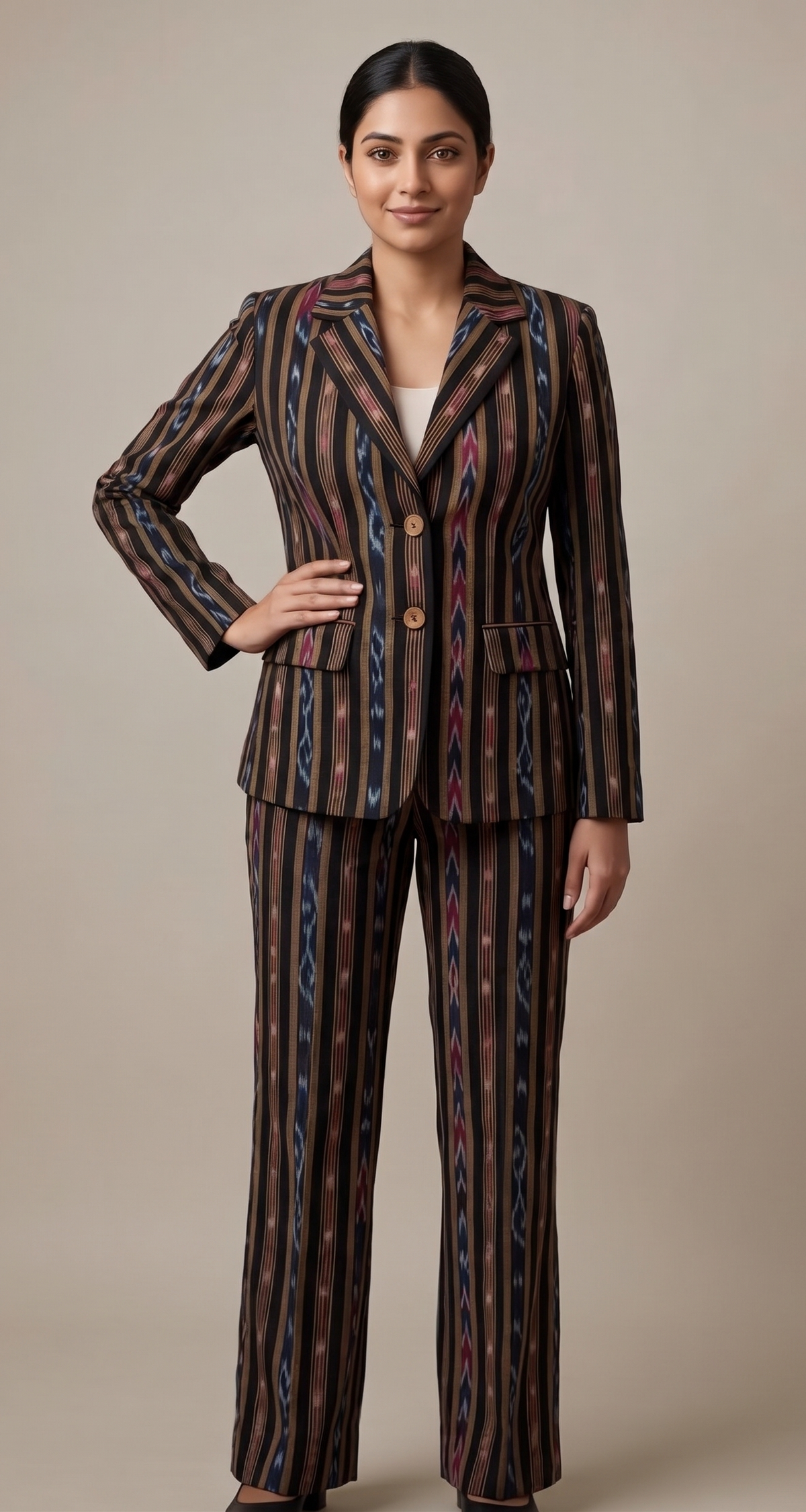 Handloom Womens Stylish Black Blazer Suit
