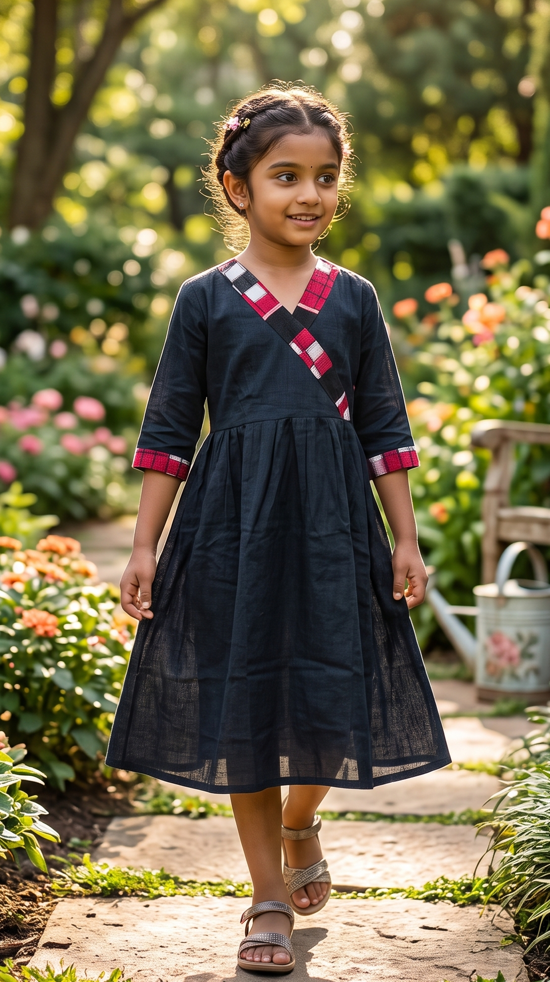 Handloom Black Girls Kurta