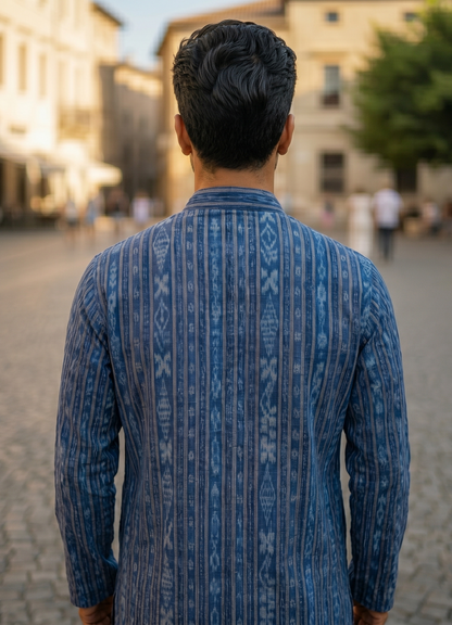 Mens Blue Short Kurta