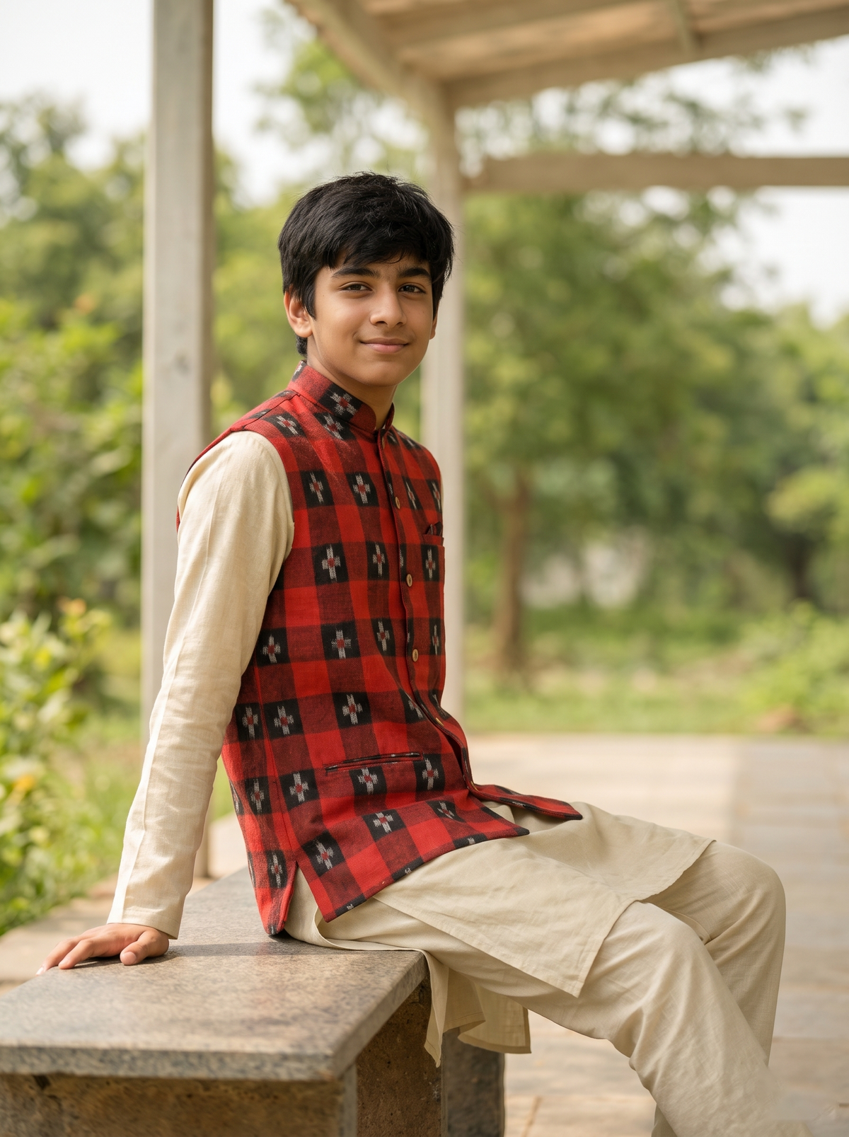 Boys Red Star Half Jacket