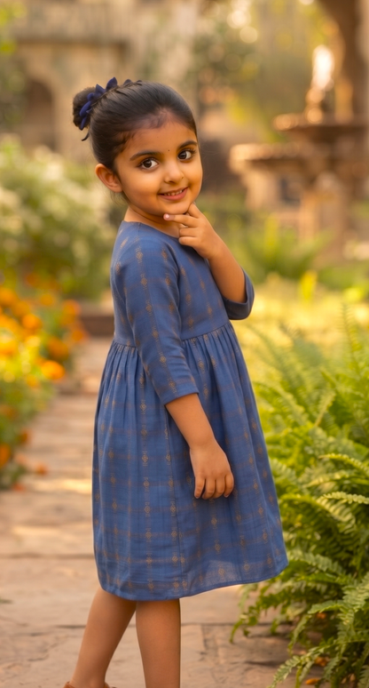 Handloom Blue Single Dress