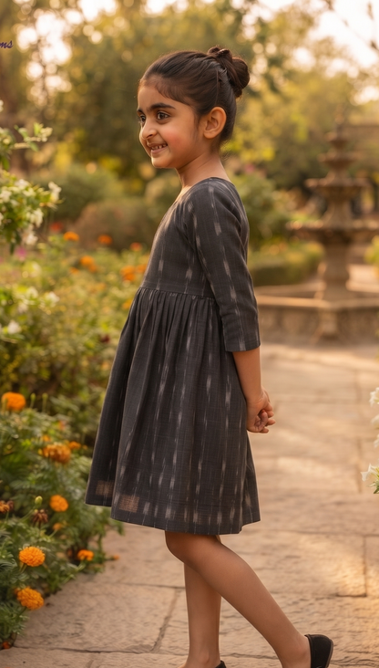 Handloom Girls Black Dress