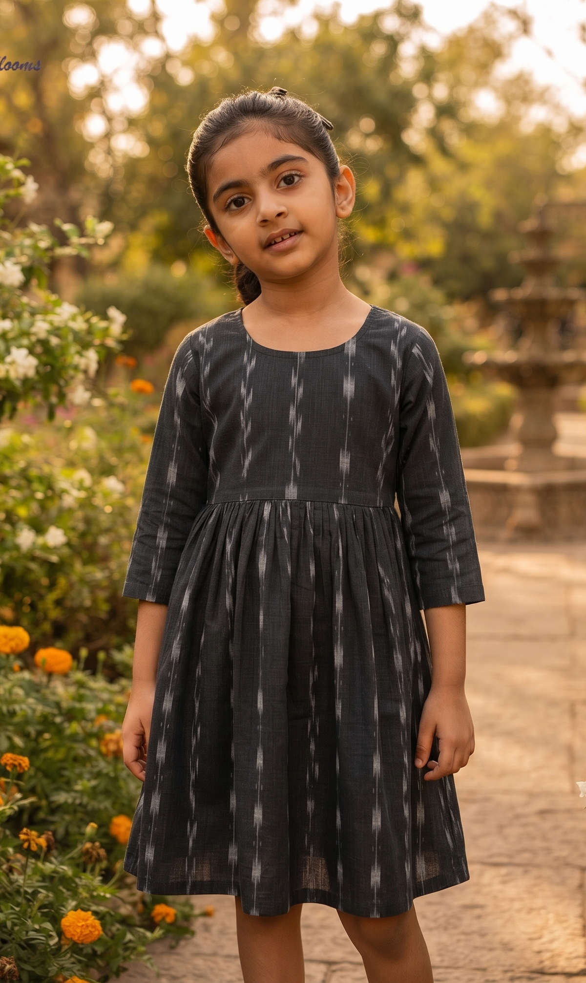 Handloom Girls Black Dress