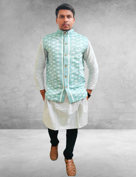 Cotton Double Ikkat Modi Jacket