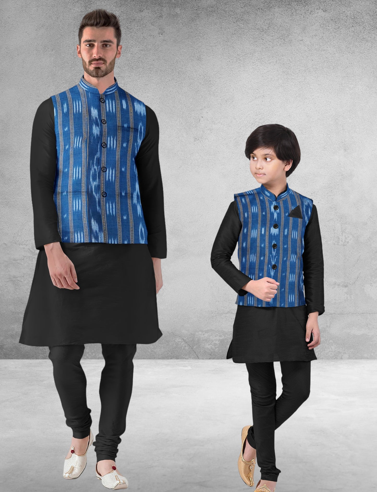 Ikkat Family BlueTwinning Modi Jacket