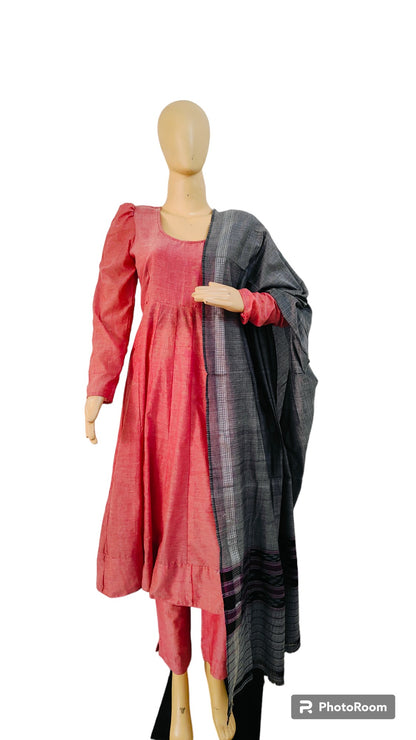 Handloom Designer Anarkali Kurta Set