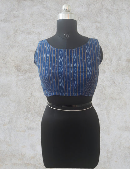 Handloom Cotton Blue Blouse