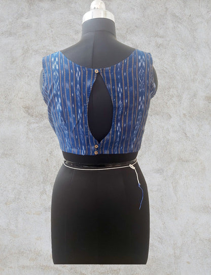 Handloom Cotton Blue Blouse