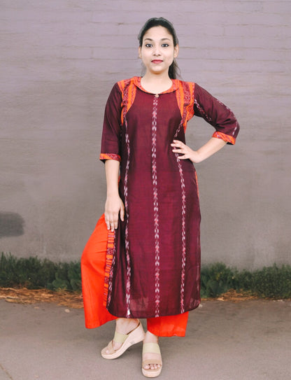 Cotton Kurta with Plazzo Set