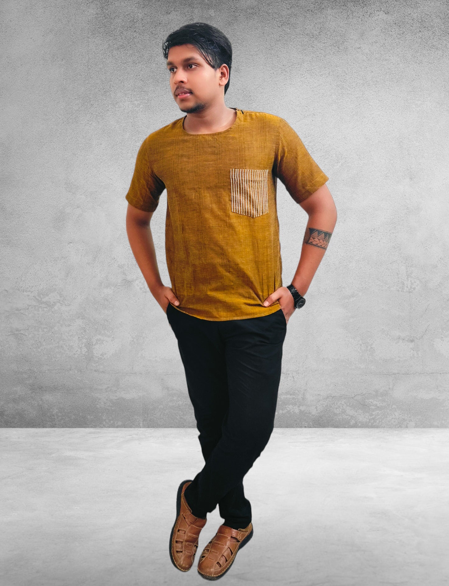 Cotton Mustard T Shirt / Tunic