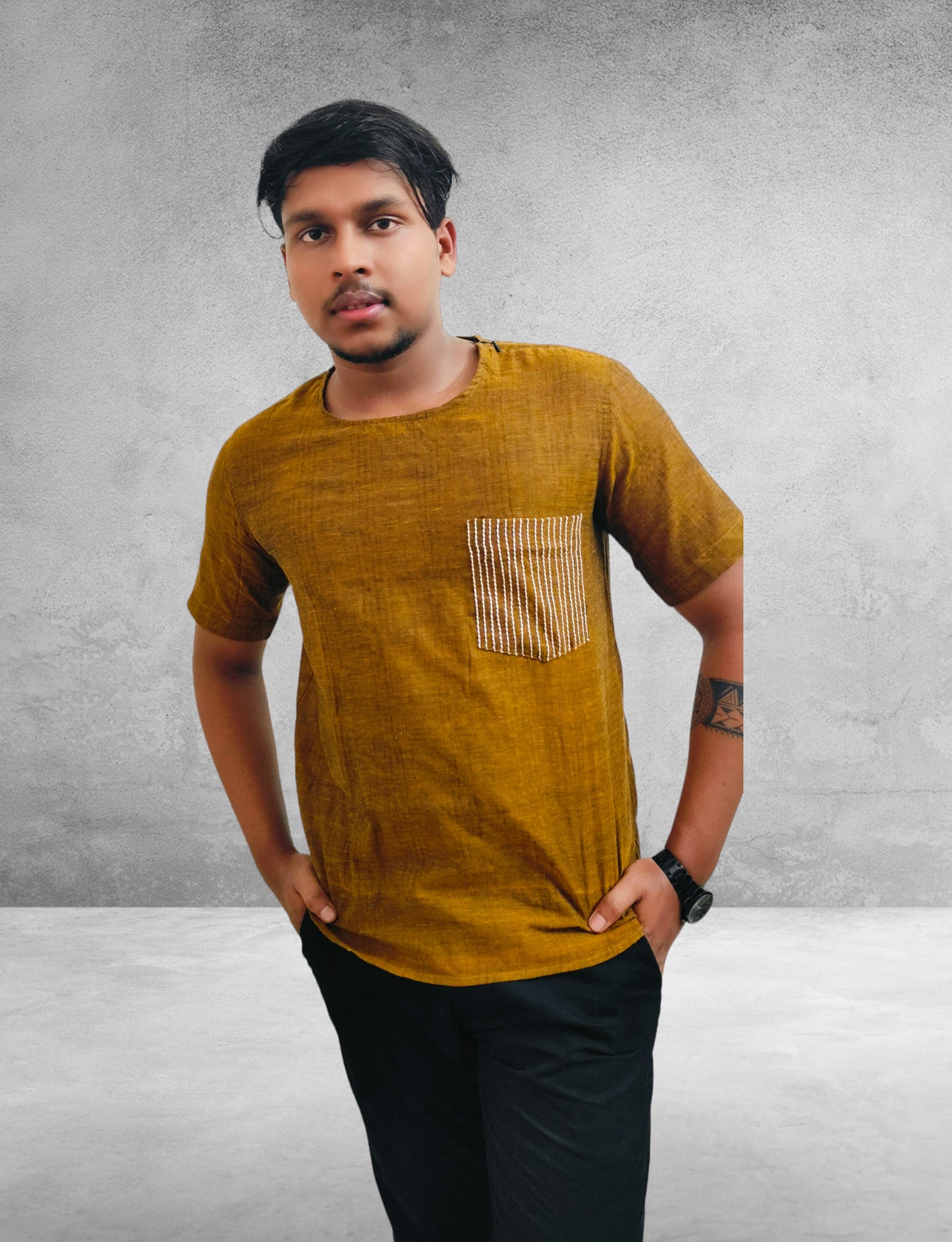 Cotton Mustard T Shirt / Tunic