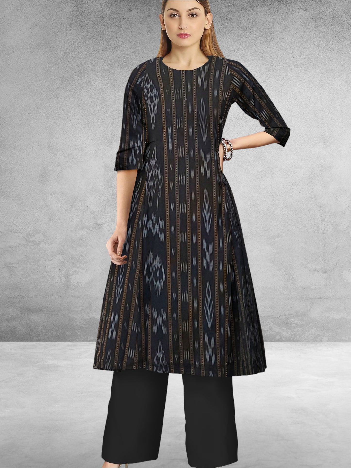 Women Cotton Black Kurta & Pant Set