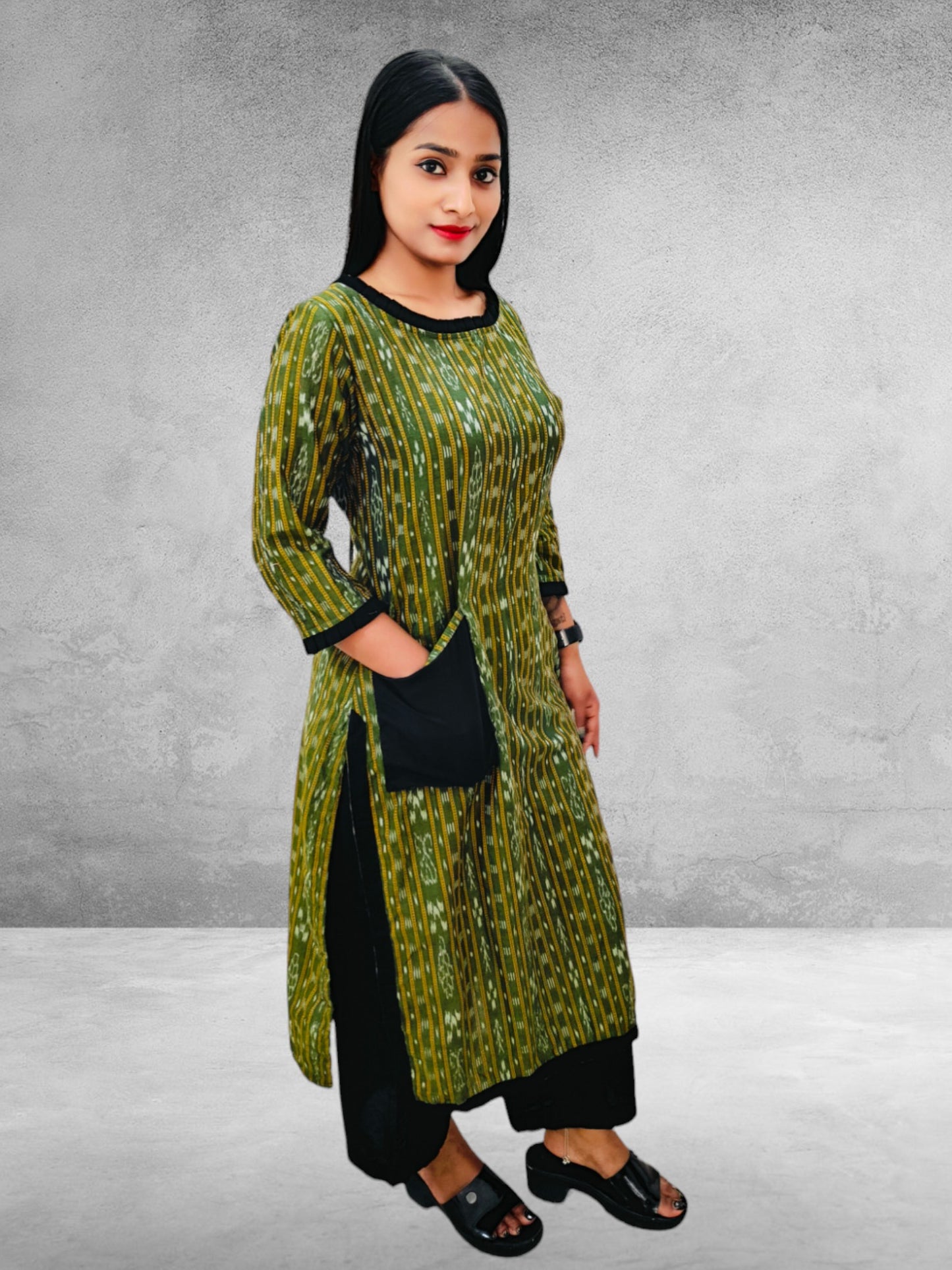 Handloom Stylish Kurta  Nd Plazzo Set