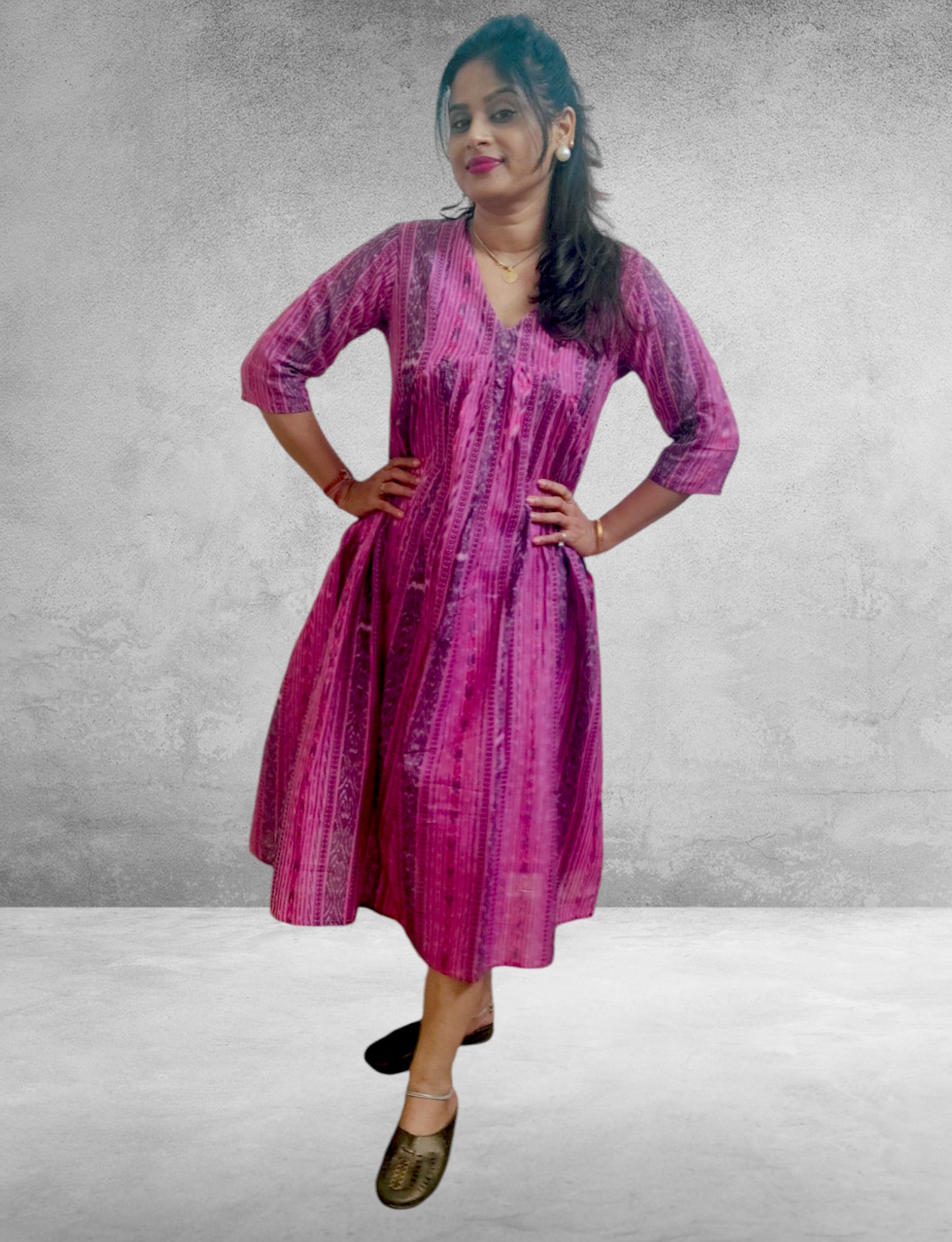 Handloom Pink Sinlge Dress