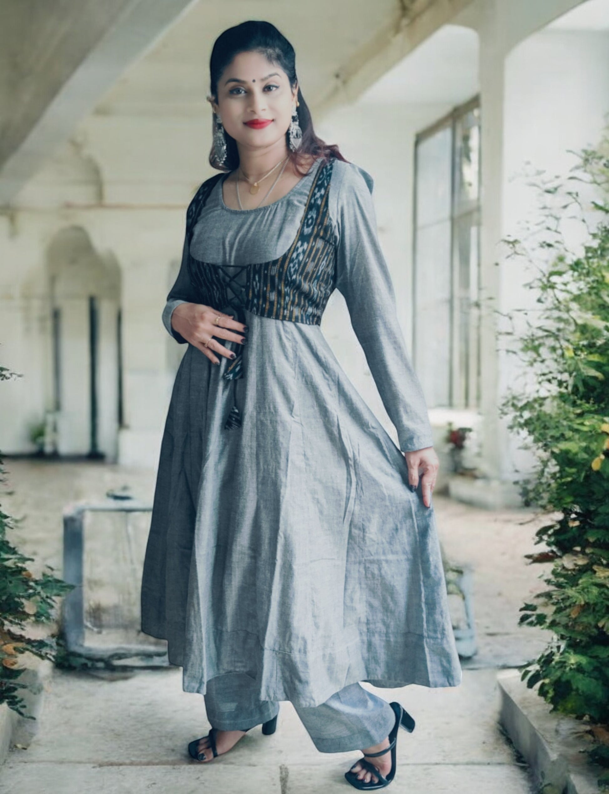 dress with short jacket Aline Midi Dress With Short Flared Long Sleeve Jacket shopaleena