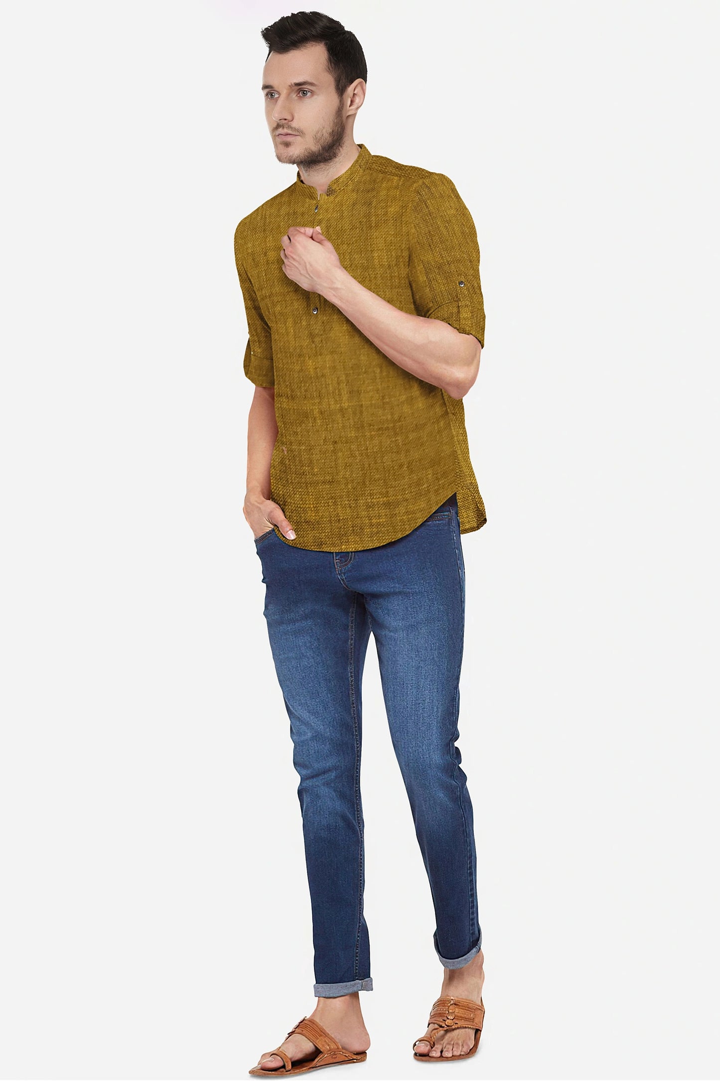 Cotton Mustard Full Shirt