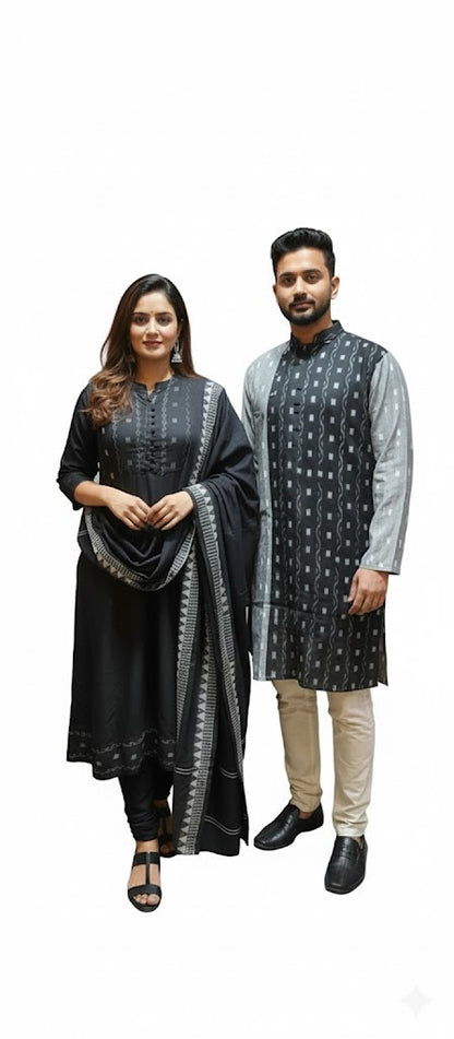 Handloom Designer Black Twinning  Dresses
