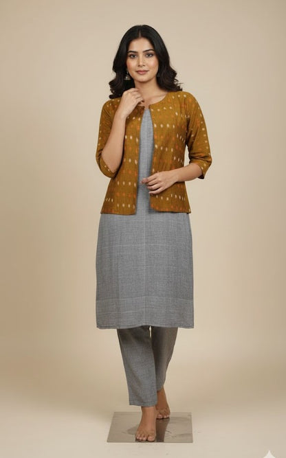 Handloom Mustard Jacket