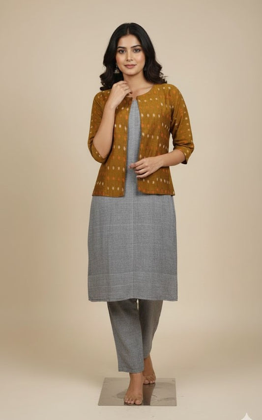 Handloom Mustard Jacket