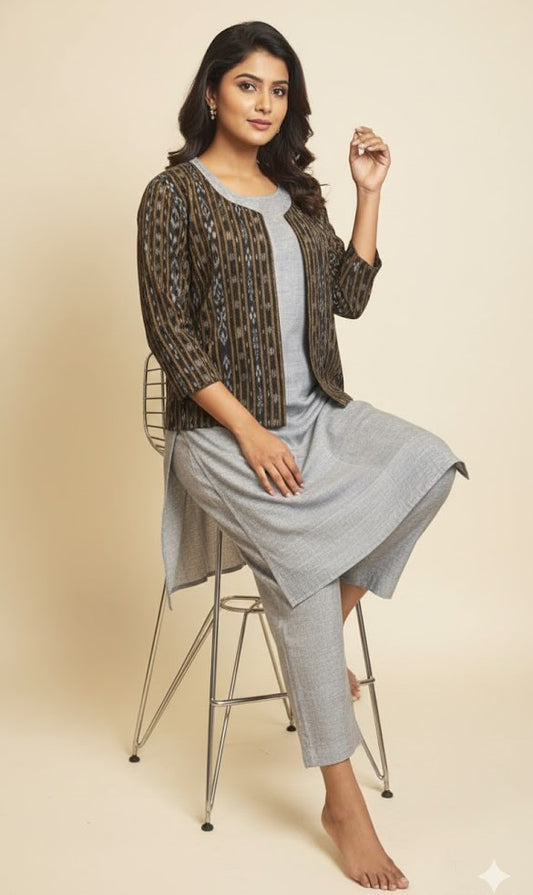 Handloom Black Women's Jacket