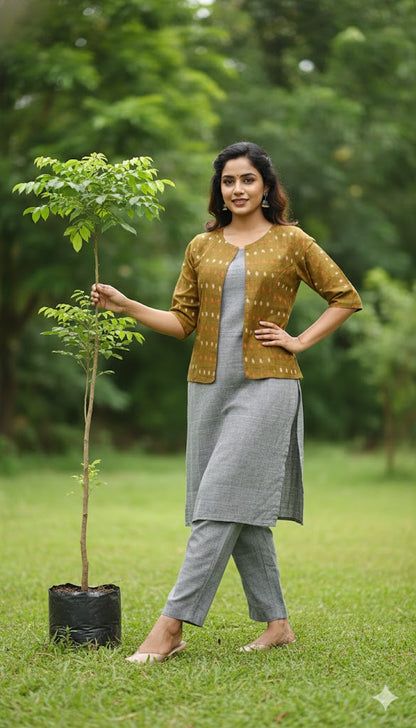 Handloom Mustard Jacket