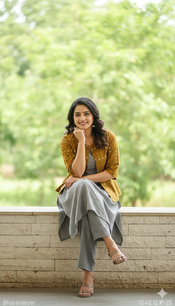 Handloom Mustard Jacket