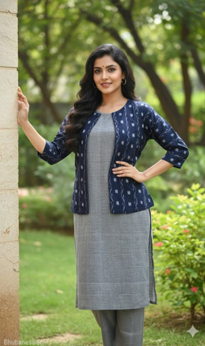 Handloom Blue Jacket