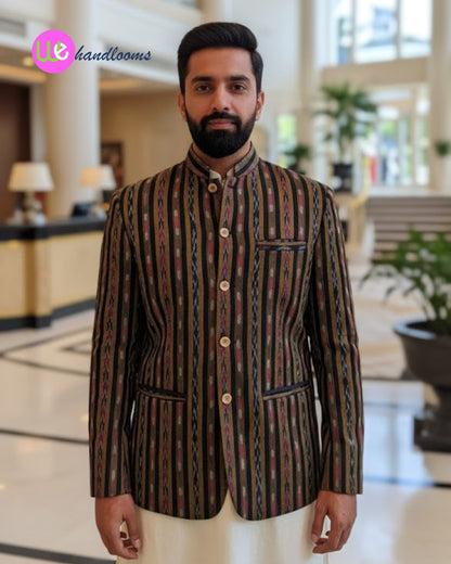 Handloom Men's Chinese Black Blazer