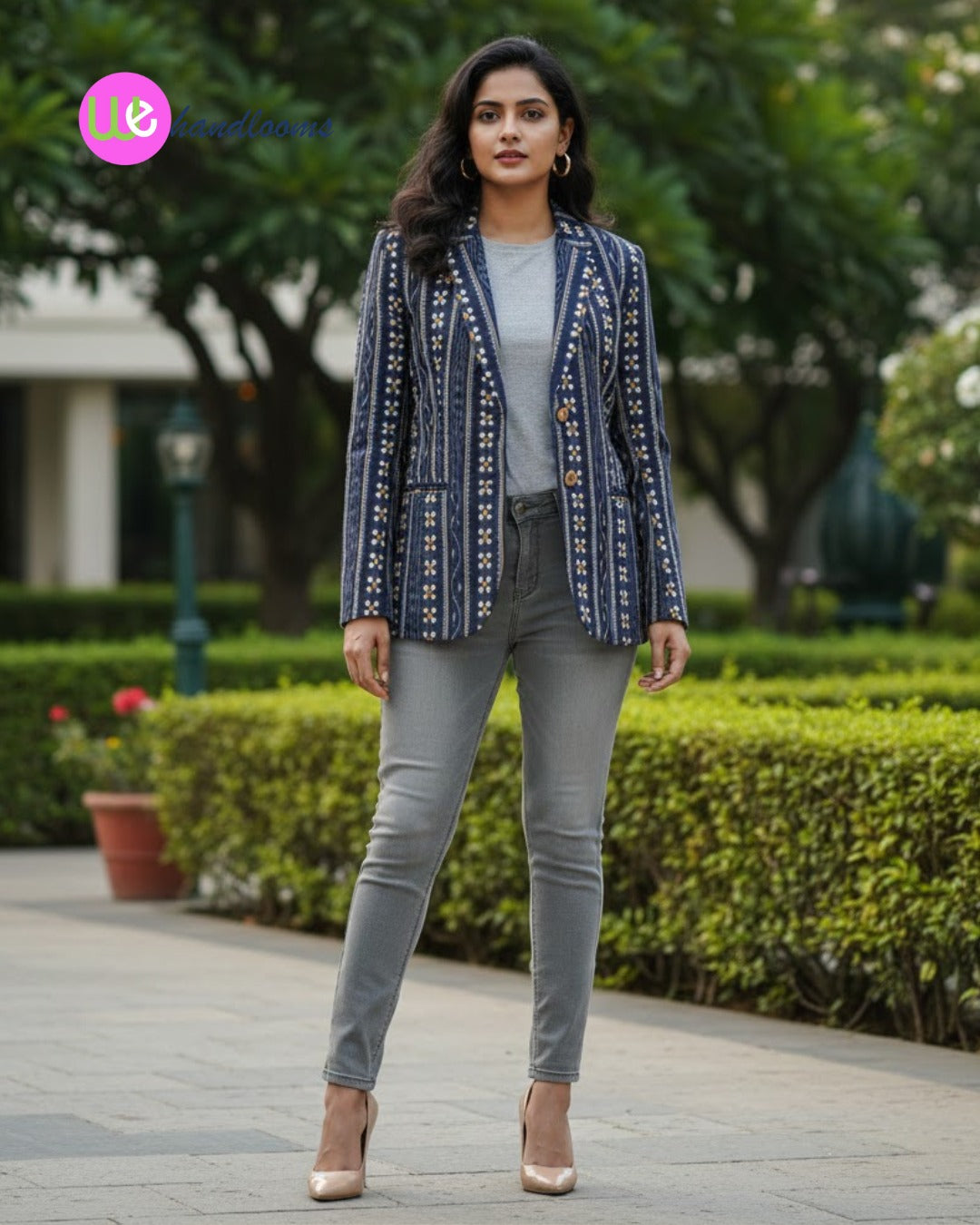 Handloom Blue Women's Blazer