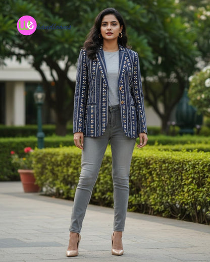 Handloom Blue Women's Blazer