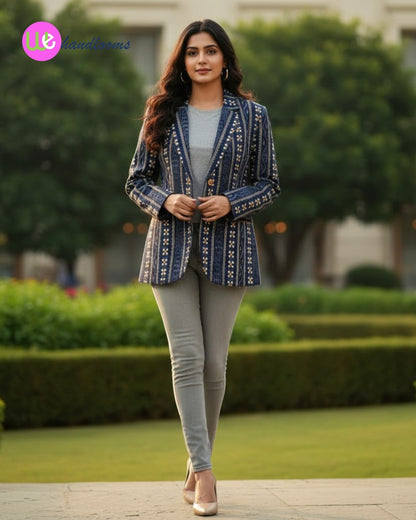 Handloom Blue Women's Blazer