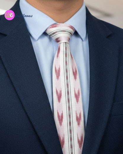 Handloom Men's White Pink Arrow
