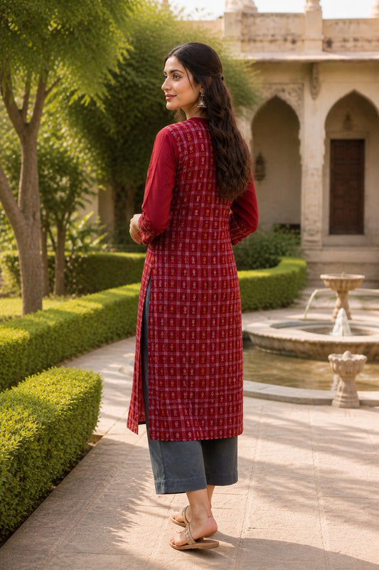 Handloom Fish motif Kurta set
