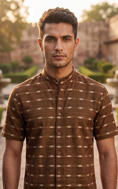 Men's Mustard Half Shirt
