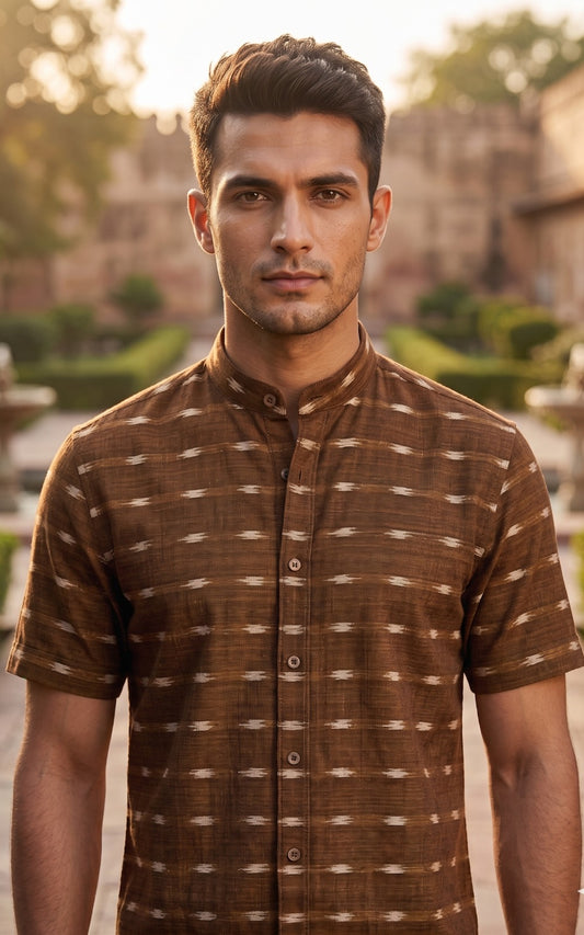 Men's Mustard Half Shirt