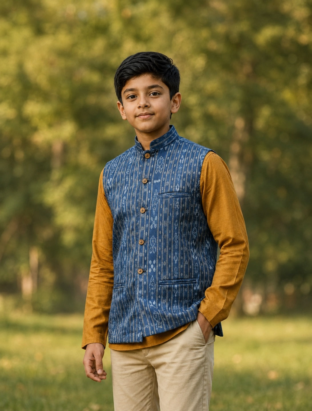 Boys Blue Half Jacket
