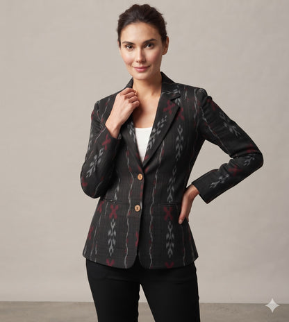 Handloom Black Womens Blazer