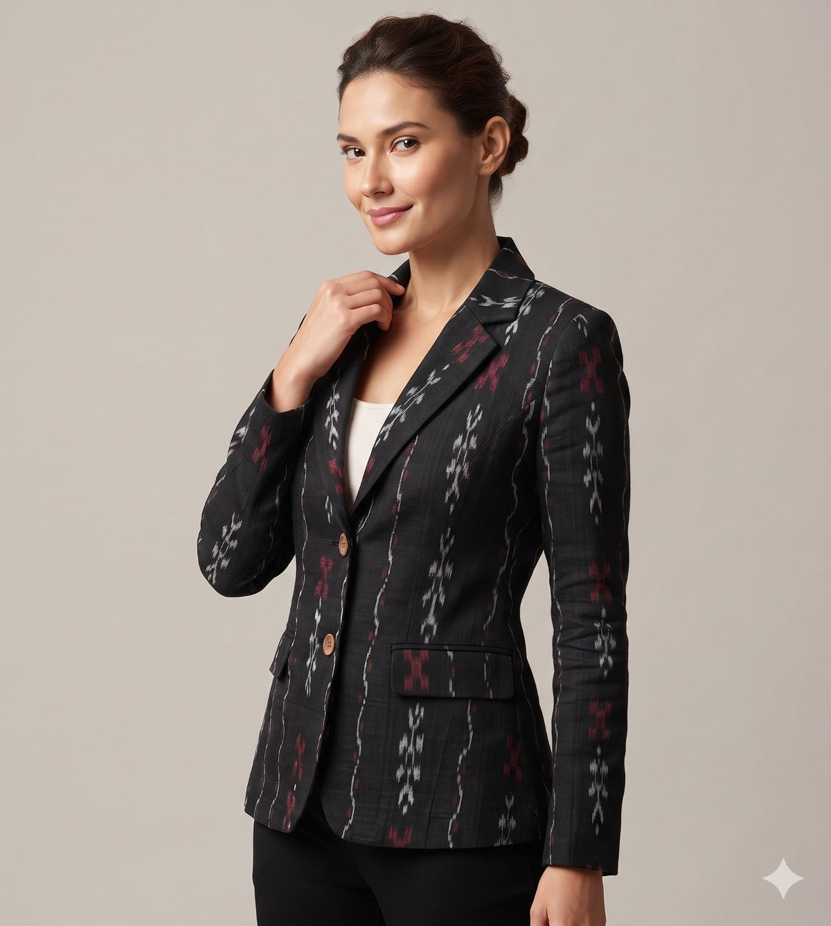 Handloom Black Womens Blazer