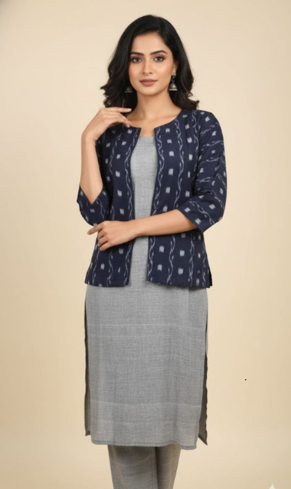 Handloom Blue Jacket