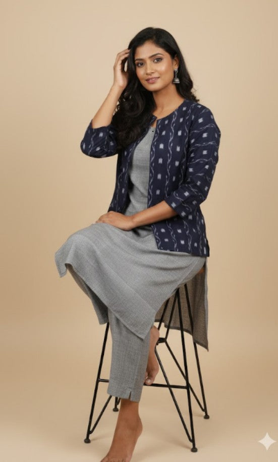 Handloom Blue Jacket