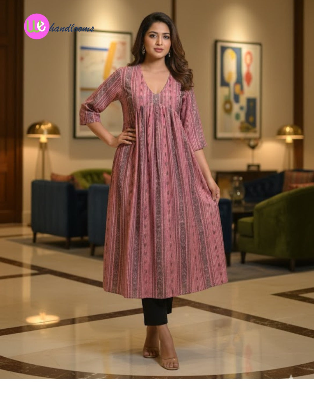 Handloom Stylish Cotton Pink Single Dress