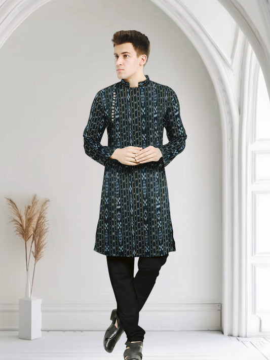 Handloom Mens Green Kurta