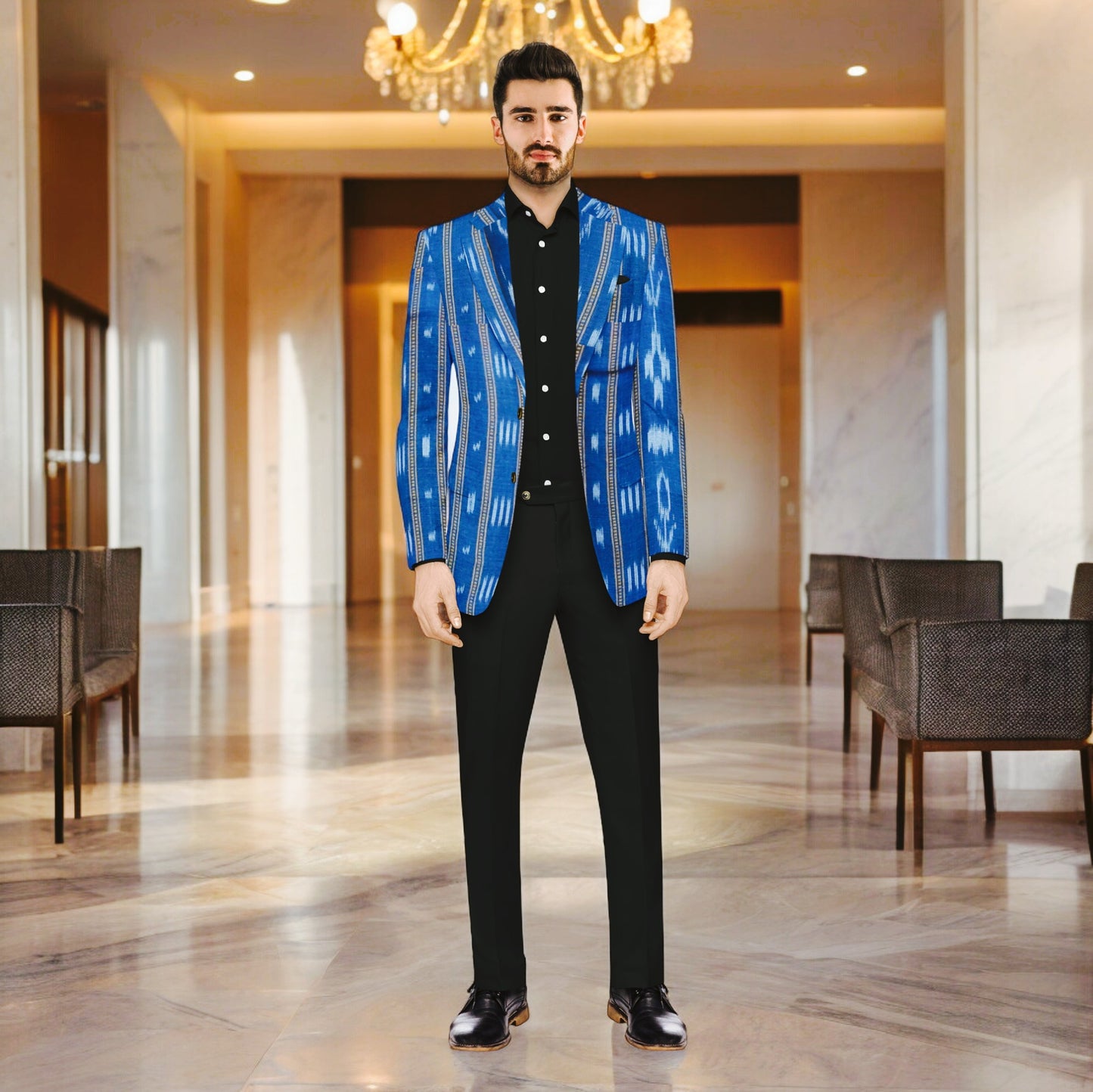 Handloom Blue Men's Blazer